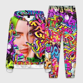 Мужской костюм 3D с принтом Billie Eilish в городе Новоалтайск, 100% полиэстер | Манжеты и пояс оформлены тканевой резинкой, двухслойный капюшон со шнурком для регулировки, карманы спереди | автор | автор песен | инди поп | певица | поп | электропоп | эмо поп