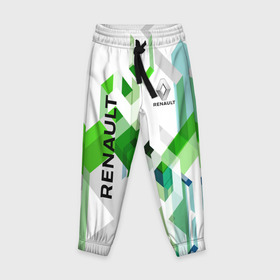 Детские брюки 3D с принтом  Renault в городе Новоалтайск, 100% полиэстер | манжеты по низу, эластичный пояс регулируется шнурком, по бокам два кармана без застежек, внутренняя часть кармана из мелкой сетки | auto | renault | sport | авто | автомобиль | автомобильные | бренд | марка | спорт