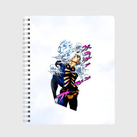 Тетрадь с принтом JoJo Bizarre Adventure в городе Новоалтайск, 100% бумага | 48 листов, плотность листов — 60 г/м2, плотность картонной обложки — 250 г/м2. Листы скреплены сбоку удобной пружинной спиралью. Уголки страниц и обложки скругленные. Цвет линий — светло-серый
 | Тематика изображения на принте: anime | jojo | jojo’s bizarre adventure | аниме | анимэ | биззаре адвенчер | джо | джо джо | джоджо | джонатан джостар | дзёсукэ хигасиката | дзётаро кудзё | жожо | игги | кира | лого | манга | невероятные приключения