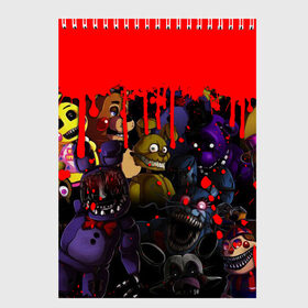 Скетчбук с принтом Five Nights At Freddys в городе Новоалтайск, 100% бумага
 | 48 листов, плотность листов — 100 г/м2, плотность картонной обложки — 250 г/м2. Листы скреплены сверху удобной пружинной спиралью | 5 ночей | 5 ночей с фредди | 5 ночей с фреди | five nights at freddys | fnaf | foxy | аниматроники | игра | компьютерная игра | пять ночей с фредди | фокси | фредди | фреди | чика