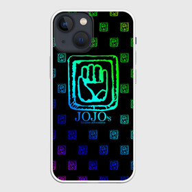 Чехол для iPhone 13 mini с принтом JoJo Bizarre Adventure в городе Новоалтайск,  |  | anime | jojo | jojo’s bizarre adventure | аниме | анимэ | биззаре адвенчер | джо | джо джо | джоджо | джонатан джостар | дзёсукэ хигасиката | дзётаро кудзё | жожо | игги | кира | лого | манга | невероятные приключения