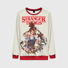 Женский свитшот 3D с принтом Stranger Things в городе Новоалтайск, 100% полиэстер с мягким внутренним слоем | круглый вырез горловины, мягкая резинка на манжетах и поясе, свободная посадка по фигуре | 11 | demogorgon | dustin | eleven | jim hopper | lucas | mike | nancy | netflix | steve | will | билли | дастин | демогоргон | джойс | джонатан | дина | загадочные события | лукас | майк | макс | нетфликс | нэнси | оди | одиннадцать