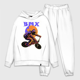 Мужской костюм хлопок OVERSIZE с принтом BMX в городе Новоалтайск,  |  | bicycle | cosmonaut | cosmos | drive | extreme | moon | space | spacesuit | велосипед | космонавт | космос | луна | скафандр | экстрим