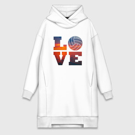 Платье-худи хлопок с принтом LOVE Volleyball в городе Новоалтайск,  |  | beach | i love | live | love | voleybal | volleyball | волебол | волейбол | волейболист | волейболистка | воллейбол | пляжный | я люблю