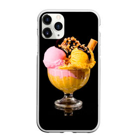 Чехол для iPhone 11 Pro Max матовый с принтом Мороженое в городе Новоалтайск, Силикон |  | Тематика изображения на принте: мороженое | сладости | стакан | чёрный | шоколад