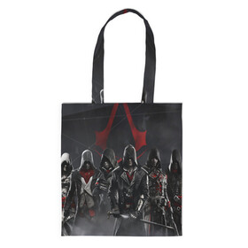 Шоппер 3D с принтом Assassin’s Creed Syndicate в городе Новоалтайск, 100% полиэстер | Плотность: 200 г/м2; Размер: 34×35 см; Высота лямок: 30 см | Тематика изображения на принте: black flag | brotherhood | chronicles | creed | game | origins | revelations | rogue | syndicate | unity | valhalla | альтаир | ассасин | игры | кинжал | пираты