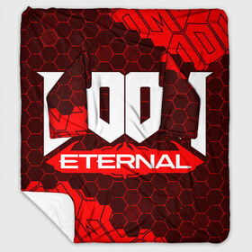 Плед с рукавами с принтом DOOM ETERNAL ДУМ ЭТЕРНАЛ в городе Новоалтайск, 100% полиэстер | Закругленные углы, все края обработаны. Ткань не мнется и не растягивается. Размер 170*145 | Тематика изображения на принте: bfg | brutal | doom | eternal | ethernal | game | games | logo | дум | игра | игры | лого | логотип | логотипы | символ | символы | этернал