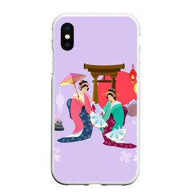 Чехол для iPhone XS Max матовый с принтом Geishas в городе Новоалтайск, Силикон | Область печати: задняя сторона чехла, без боковых панелей | Тематика изображения на принте: горы | остров | сакура | токио | япония