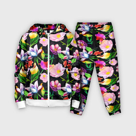 Детский костюм 3D с принтом Разноцветие в городе Новоалтайск,  |  | fashion | flower pattern | бабочки | девушкам | зелень | лепестки | лето | листья | маки | марта | нежные | паттерн | пионы | подарок | природа | растения | ромашки | тропики | тропические | узоры | цветочки