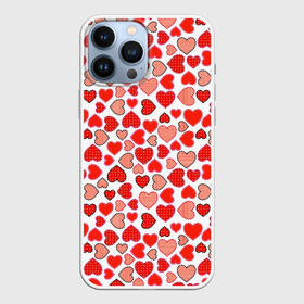 Чехол для iPhone 13 Pro Max с принтом Сердечки паттерн в городе Новоалтайск,  |  | Тематика изображения на принте: cute | love is | valentines day | you | алые | валентина | влюбленные | девушке | день рождения | дружба | жена | лучшая | любимая | люблю | любовь | мама | марта | милые | нежные | подарок | свадьба | серде | сердца