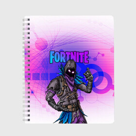 Тетрадь с принтом FORTNITE CROW в городе Новоалтайск, 100% бумага | 48 листов, плотность листов — 60 г/м2, плотность картонной обложки — 250 г/м2. Листы скреплены сбоку удобной пружинной спиралью. Уголки страниц и обложки скругленные. Цвет линий — светло-серый
 | 2019 | battle royale | chapter 2 | epic games | fortnite | game | season x | zombie | зомби | фортнайт