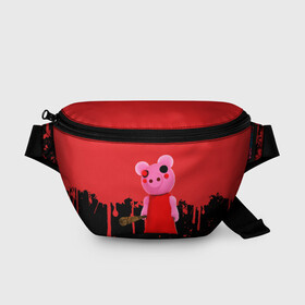 Поясная сумка 3D с принтом ROBLOX PIGGY - СВИНКА ПИГГИ в городе Новоалтайск, 100% полиэстер | плотная ткань, ремень с регулируемой длиной, внутри несколько карманов для мелочей, основное отделение и карман с обратной стороны сумки застегиваются на молнию | pig | piggy | roblox | игра | компьютерная игра | логотип | онлайн | онлайн игра | пигги | поросенок | роблакс | роблокс | свинка | свинья