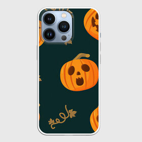 Чехол для iPhone 13 Pro с принтом Осенние тыквы в городе Новоалтайск,  |  | Тематика изображения на принте: арт | вырезанное лицо | лица | лицо | морды | рисунок | тыква | тыквы
