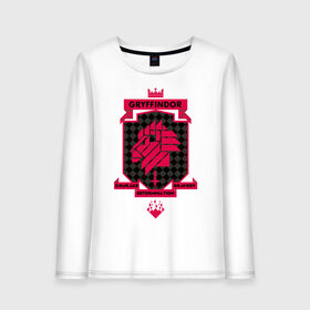 Женский лонгслив хлопок с принтом Gryffindor в городе Новоалтайск, 100% хлопок |  | gryffindor | harry potter | vdzabma | гарри поттер | гриффиндор