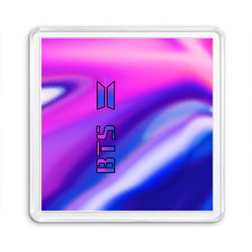 Магнит 55*55 с принтом BTS Gradient в городе Новоалтайск, Пластик | Размер: 65*65 мм; Размер печати: 55*55 мм | boys | bts | music | pop | rm | бабочка | бойбенд | бтс | волны | гламур | градиент | группа | девочкам | девушкам | корея | красочный | крылья | лого | мальчики | молодежные | музыка | музыкальные | неоновый | парни
