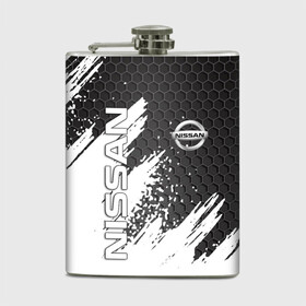 Фляга с принтом NISSAN в городе Новоалтайск, металлический корпус | емкость 0,22 л, размер 125 х 94 мм. Виниловая наклейка запечатывается полностью | nissan | авто | автомобиль | логотип | марка | машина | надпись | нисан | текстура