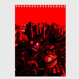 Скетчбук с принтом Five Nights At Freddys в городе Новоалтайск, 100% бумага
 | 48 листов, плотность листов — 100 г/м2, плотность картонной обложки — 250 г/м2. Листы скреплены сверху удобной пружинной спиралью | 5 ночей | 5 ночей с фредди | 5 ночей с фреди | five nights at freddys | fnaf | foxy | аниматроники | игра | компьютерная игра | пять ночей с фредди | фокси | фредди | фреди | чика