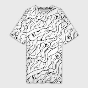 Платье-футболка 3D с принтом Черно белые узоры в городе Новоалтайск,  |  | abstract | art | pattern | абстракционизм | абстракция | аниме | арт | брызги | волны | восточный | граффити | змеи | инь янь | искусство | кружево | линии | море | паттерн | текстура | тучи | узор | хавитки | черви