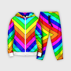 Детский костюм 3D с принтом Rainbow Stripes в городе Новоалтайск,  |  | geometry | gradient | neon | геометрические | градиент | детям | кислота | кислотный | конус | красочный | линии | неоновые | пирамида | полоска | полосы | радуга | радужный | разноцветные | сочный | треугольники