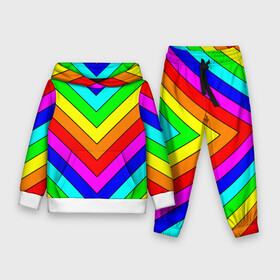 Детский костюм 3D (с толстовкой) с принтом Rainbow Stripes в городе Новоалтайск,  |  | Тематика изображения на принте: geometry | gradient | neon | геометрические | градиент | детям | кислота | кислотный | конус | красочный | линии | неоновые | пирамида | полоска | полосы | радуга | радужный | разноцветные | сочный | треугольники