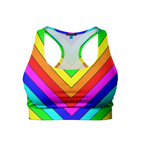 Женский спортивный топ 3D с принтом Rainbow Stripes в городе Новоалтайск, 82% полиэстер, 18% спандекс Ткань безопасна для здоровья, позволяет коже дышать, не мнется и не растягивается |  | geometry | gradient | neon | геометрические | градиент | детям | кислота | кислотный | конус | красочный | линии | неоновые | пирамида | полоска | полосы | радуга | радужный | разноцветные | сочный | треугольники