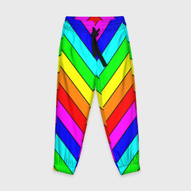 Детские брюки 3D с принтом Rainbow Stripes в городе Новоалтайск, 100% полиэстер | манжеты по низу, эластичный пояс регулируется шнурком, по бокам два кармана без застежек, внутренняя часть кармана из мелкой сетки | geometry | gradient | neon | геометрические | градиент | детям | кислота | кислотный | конус | красочный | линии | неоновые | пирамида | полоска | полосы | радуга | радужный | разноцветные | сочный | треугольники
