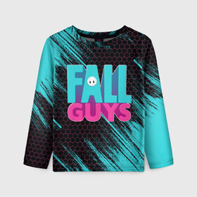 Детский лонгслив 3D с принтом ФОЛЛ ГАЙС в городе Новоалтайск, 100% полиэстер | длинные рукава, круглый вырез горловины, полуприлегающий силуэт
 | fall | fall guys | fall guys: ultimate knockout. | fallguys | guys | knockout | ultimate | гайс | фалл | фол | фолгайс | фолл | фоллгайс
