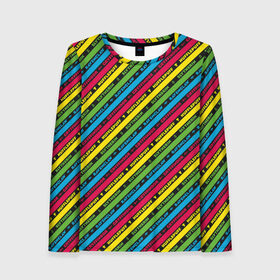 Женский лонгслив 3D с принтом Хогвартс паттерн в городе Новоалтайск, 100% полиэстер | длинные рукава, круглый вырез горловины, полуприлегающий силуэт | harry potter | hogwarts | vdzabma | гарри поттер | хогвартс