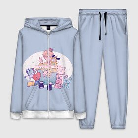 Женский костюм 3D с принтом BTS Happy Birthday в городе Новоалтайск,  |  | bd | bt21 | bts | hoseok | jhope | jimin | jin | jungkook | namjoon | rm | taehyung | v | бантан | бт21 | бтс | ви | голубая | день рождения | джей хоуп | джин | намджун | подарок | праздник | рм | с днем рождения | тэхен | хосок | чимин