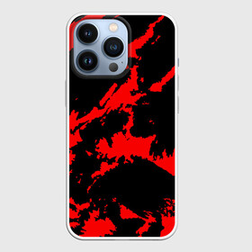 Чехол для iPhone 13 Pro с принтом Красный на черном в городе Новоалтайск,  |  | Тематика изображения на принте: abstract | black | demon | halloween | pattern | red | абстрактные | алые | брызги | демон | камуфляж | краска | краски | кровавый | кровь | лава | мазки | маскировка | милитари | огонь | паттерн | пламя | пятна | пятнистый