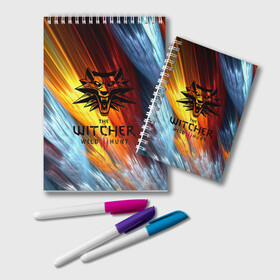 Блокнот с принтом The Witcher Ведьмак Logo в городе Новоалтайск, 100% бумага | 48 листов, плотность листов — 60 г/м2, плотность картонной обложки — 250 г/м2. Листы скреплены удобной пружинной спиралью. Цвет линий — светло-серый
 | Тематика изображения на принте: cd projekt red | ciri | game | geralt | geralt of rivia | gwynbleidd | the witcher | the witcher 3: wild hunt | ведьмак | ведьмак 3: дикая охота | геральт | геральт из ривии | цири | цирилла