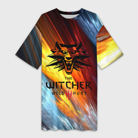 Платье-футболка 3D с принтом The Witcher   Ведьмак Logo в городе Новоалтайск,  |  | cd projekt red | ciri | game | geralt | geralt of rivia | gwynbleidd | the witcher | the witcher 3: wild hunt | ведьмак | ведьмак 3: дикая охота | геральт | геральт из ривии | цири | цирилла