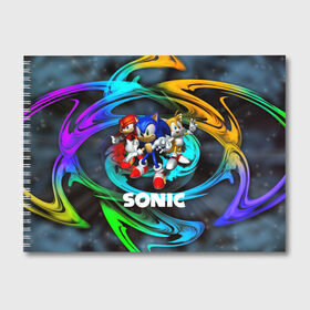 Альбом для рисования с принтом SONIC TRIO в городе Новоалтайск, 100% бумага
 | матовая бумага, плотность 200 мг. | hedgehog | metal sonic | silver | silver the hedgehog | sonic | sonic boom | sonic the hedgehog | ёж сонник | игры | соник | фильмы