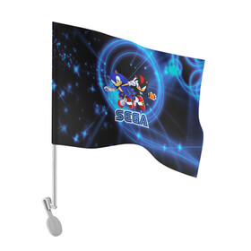 Флаг для автомобиля с принтом Sonic SEGA в городе Новоалтайск, 100% полиэстер | Размер: 30*21 см | hedgehog | metal sonic | silver | silver the hedgehog | sonic | sonic boom | sonic the hedgehog | ёж сонник | игры | соник | фильмы