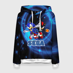 Женская толстовка 3D с принтом Sonic SEGA в городе Новоалтайск, 100% полиэстер  | двухслойный капюшон со шнурком для регулировки, мягкие манжеты на рукавах и по низу толстовки, спереди карман-кенгуру с мягким внутренним слоем. | hedgehog | metal sonic | silver | silver the hedgehog | sonic | sonic boom | sonic the hedgehog | ёж сонник | игры | соник | фильмы