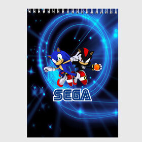 Скетчбук с принтом Sonic SEGA в городе Новоалтайск, 100% бумага
 | 48 листов, плотность листов — 100 г/м2, плотность картонной обложки — 250 г/м2. Листы скреплены сверху удобной пружинной спиралью | Тематика изображения на принте: hedgehog | metal sonic | silver | silver the hedgehog | sonic | sonic boom | sonic the hedgehog | ёж сонник | игры | соник | фильмы