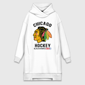 Платье-худи хлопок с принтом CHICAGO BLACKHAWKS NHL в городе Новоалтайск,  |  | blackhawks | ccm | chicago | hockey | nhl | sport | usa | блэкхоукс | индеец | нхл | спорт | сша | хоккей | чикаго