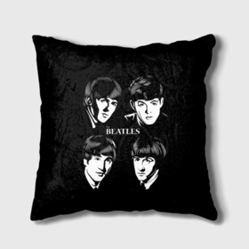 Подушка 3D с принтом THE BEATLES в городе Новоалтайск, наволочка – 100% полиэстер, наполнитель – холлофайбер (легкий наполнитель, не вызывает аллергию). | состоит из подушки и наволочки. Наволочка на молнии, легко снимается для стирки | англия | гитара | коллектив | легенды | музыка