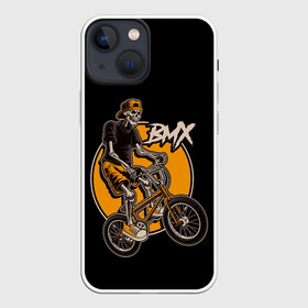Чехол для iPhone 13 mini с принтом BMX в городе Новоалтайск,  |  | bicycle | bmx | skull | sport | x games | велик | велосипед | велоспорт | скелет | череп | экстремальный спорт