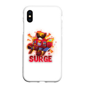 Чехол для iPhone XS Max матовый с принтом Сердж Бравл Старс (Surge BS) в городе Новоалтайск, Силикон | Область печати: задняя сторона чехла, без боковых панелей | brawl stars | brawler | miphic | surge | бравл старс | бравлер | мифический | сердж