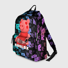Рюкзак 3D с принтом ROBLOX PIGGY - СВИНКА ПИГГИ в городе Новоалтайск, 100% полиэстер | лямки с регулируемой длиной, сверху петелька, чтобы рюкзак можно было повесить на вешалку. Основное отделение закрывается на молнию, как и внешний карман. Внутри два дополнительных кармана, один из которых закрывается на молнию. По бокам два дополнительных кармашка | pig | piggy | roblox | игра | компьютерная игра | логотип | онлайн | онлайн игра | пигги | поросенок | роблакс | роблокс | свинка | свинья