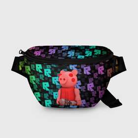 Поясная сумка 3D с принтом ROBLOX PIGGY - СВИНКА ПИГГИ в городе Новоалтайск, 100% полиэстер | плотная ткань, ремень с регулируемой длиной, внутри несколько карманов для мелочей, основное отделение и карман с обратной стороны сумки застегиваются на молнию | pig | piggy | roblox | игра | компьютерная игра | логотип | онлайн | онлайн игра | пигги | поросенок | роблакс | роблокс | свинка | свинья