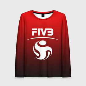 Женский лонгслив 3D с принтом FIVB ВОЛЕЙБОЛ в городе Новоалтайск, 100% полиэстер | длинные рукава, круглый вырез горловины, полуприлегающий силуэт | fivb | voleybal | volleyball | волебол | волейбол | волейбола | волейболист | волейболистка | воллейбол | международная | федерация | фивб
