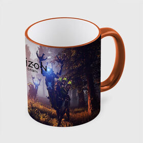 Кружка с полной запечаткой с принтом Horizon Zero Dawn в городе Новоалтайск, керамика | ёмкость 330 мл | aloy | antasy girl | art | artwork | digital art | fantasy | horizon | horizon: zero dawn | landscape | tallneck | warrior fantasy | weapon | zero dawn