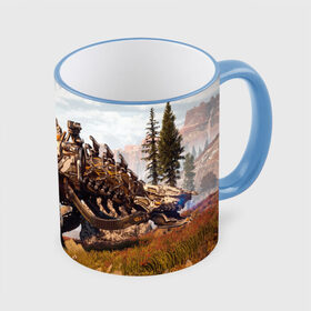 Кружка с полной запечаткой с принтом Horizon Zero Dawn в городе Новоалтайск, керамика | ёмкость 330 мл | aloy | antasy girl | art | artwork | digital art | fantasy | horizon | horizon: zero dawn | landscape | tallneck | warrior fantasy | weapon | zero dawn