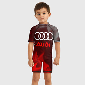 Детский купальный костюм 3D с принтом AUDI   АУДИ в городе Новоалтайск, Полиэстер 85%, Спандекс 15% | застежка на молнии на спине | Тематика изображения на принте: audi | auto | felb | logo | moto | quattro | sport | symbol | авто | автомобильные | ауди | кватро | кольца | лого | логотип | логотипы | марка | мото | символ | спорт | фгвш | шильдик