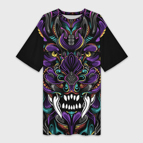Платье-футболка 3D с принтом Царь Зверей в городе Новоалтайск,  |  | abstract | animal | art | hunter | japan | japanese | king | lion | tribal | tsar | абстрактный | абстракция | арт | в стиле | в японском | животное | зубы | искусство | клыки | король | лев | охотник | пасть | разноцветный | рисунок