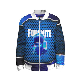 Детский бомбер 3D с принтом FORTNITE NINJA в городе Новоалтайск, 100% полиэстер | застегивается на молнию, по бокам два кармана без застежек, мягкие манжеты, по низу бомбера и на воротнике — эластичная резинка | 2019 | battle royale | chapter 2 | epic games | fortnite | game | season x | zombie | зомби | фортнайт