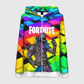 Женская толстовка 3D на молнии с принтом FORTNITE в городе Новоалтайск, 100% полиэстер | длина до линии бедра, манжеты и пояс оформлены мягкой тканевой резинкой, двухслойный капюшон со шнурком для регулировки, спереди молния, по бокам два кармана | 2019 | battle royale | chapter 2 | epic games | fortnite | game | season x | zombie | зомби | фортнайт