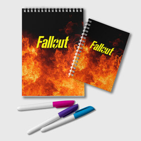Блокнот с принтом FALLOUT ФЭЛЛАУТ в городе Новоалтайск, 100% бумага | 48 листов, плотность листов — 60 г/м2, плотность картонной обложки — 250 г/м2. Листы скреплены удобной пружинной спиралью. Цвет линий — светло-серый
 | Тематика изображения на принте: bethesda | bethesda game studios | fallout | fallout 4 | game | vault   tec | vault boy | игры | постапокалипсис | убежище 101